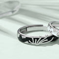 925 Silver Minority Design Black and White Ring