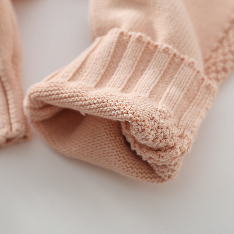 Infant Girls Knitted Solid Color Jumpsuit (One-Piece)