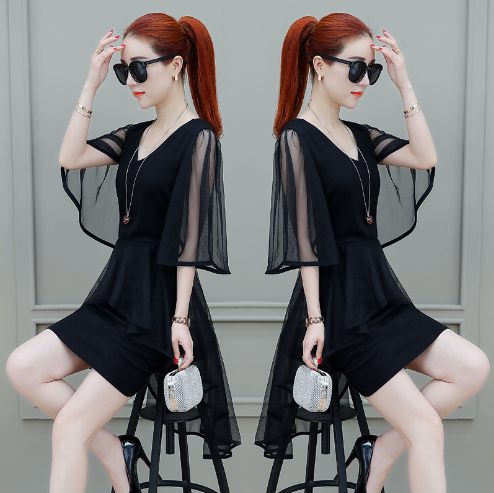 Plus Size Lace Sleeve Dress for Summer 2019