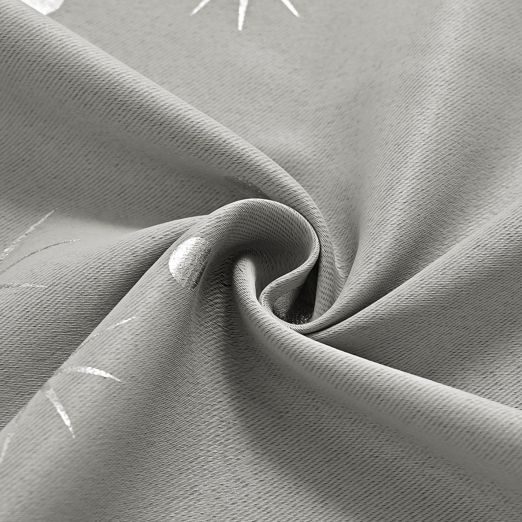 Modern Minimalist Single-Sided Silver Star Curtains