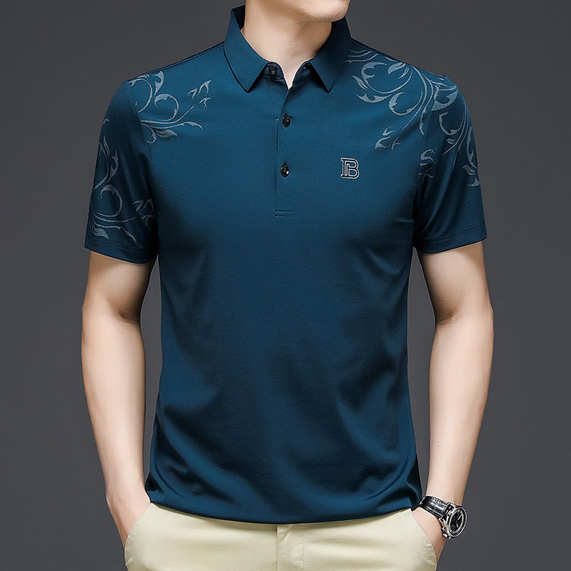 Men's Summer Floral Short Sleeve Polo Shirt