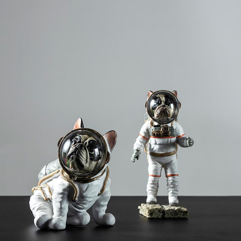Cute Space Dog Sculpture - Creative Resin Home Decor