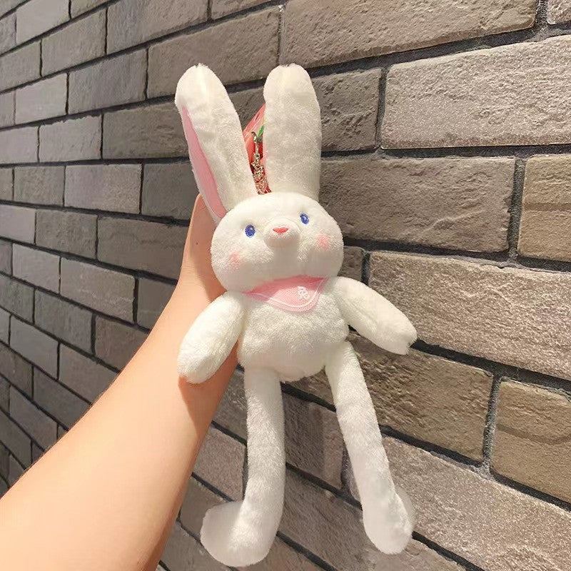 "Trendy Plush Rabbit Keychain Toy with Long Ears"