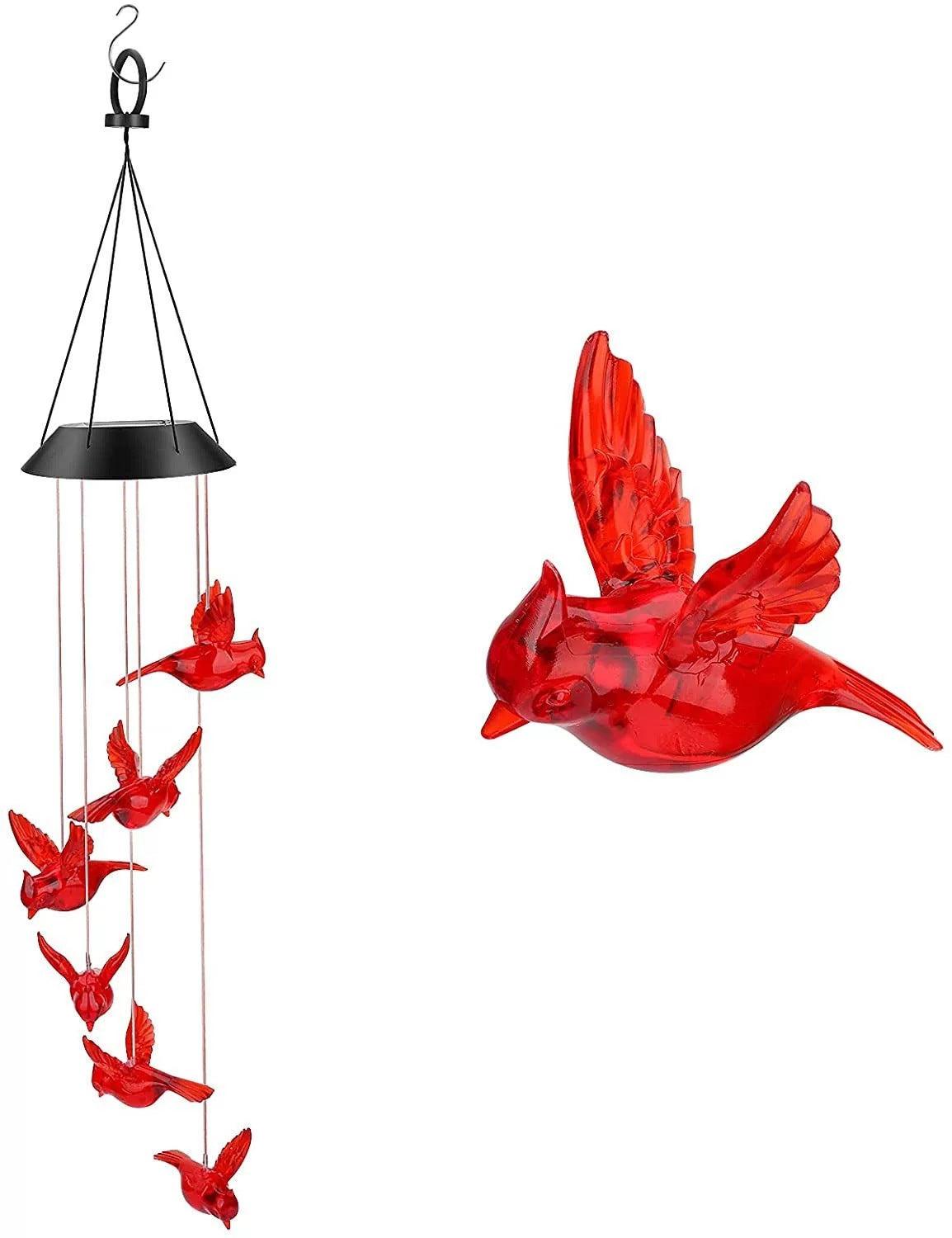 Outdoor Solar LED Wind Chime Light - Hummingbird Design