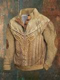 Men's Digital Printed Henley Sweater Shirt