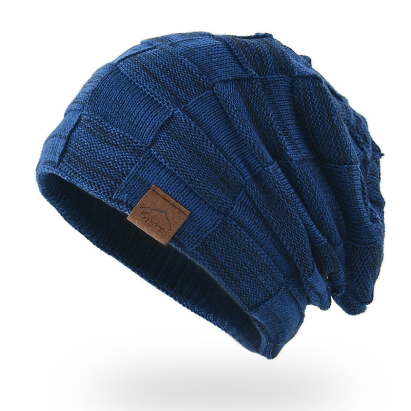 Warm Velvet Mixed Color Knitted Pullover Hat for Women