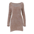 Retro Sheer Velvet Off-Shoulder Dress for Women