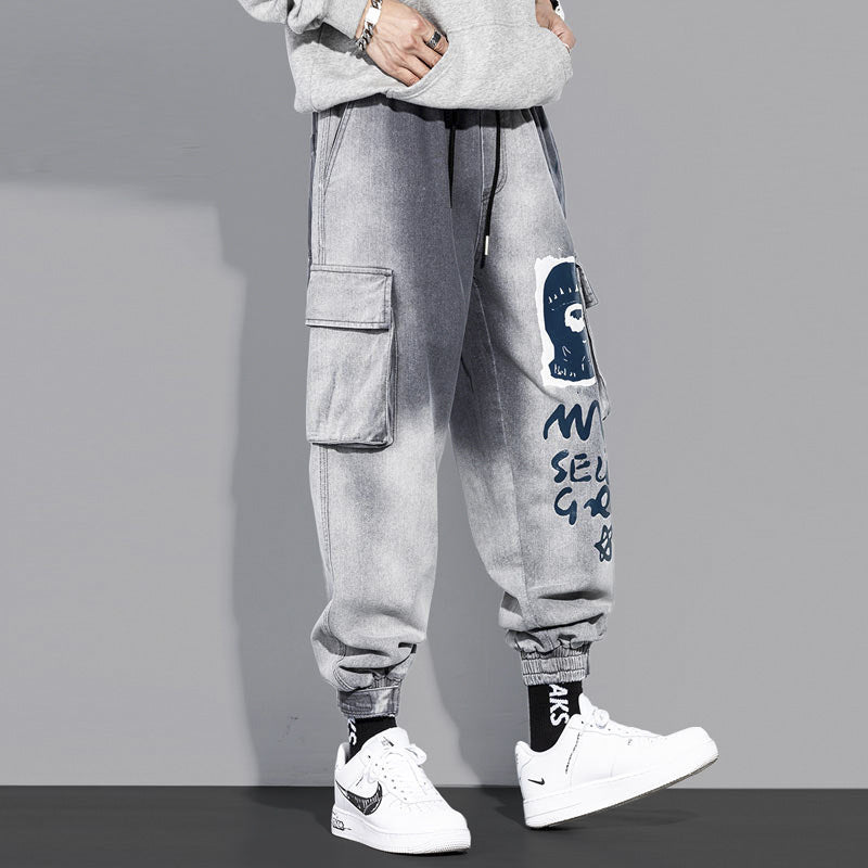 Men's Trendy Gradient Cargo Jeans - Loose Fit Joggers