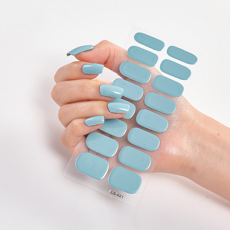 16-Color Solid Nail Stickers for Elegant Designs