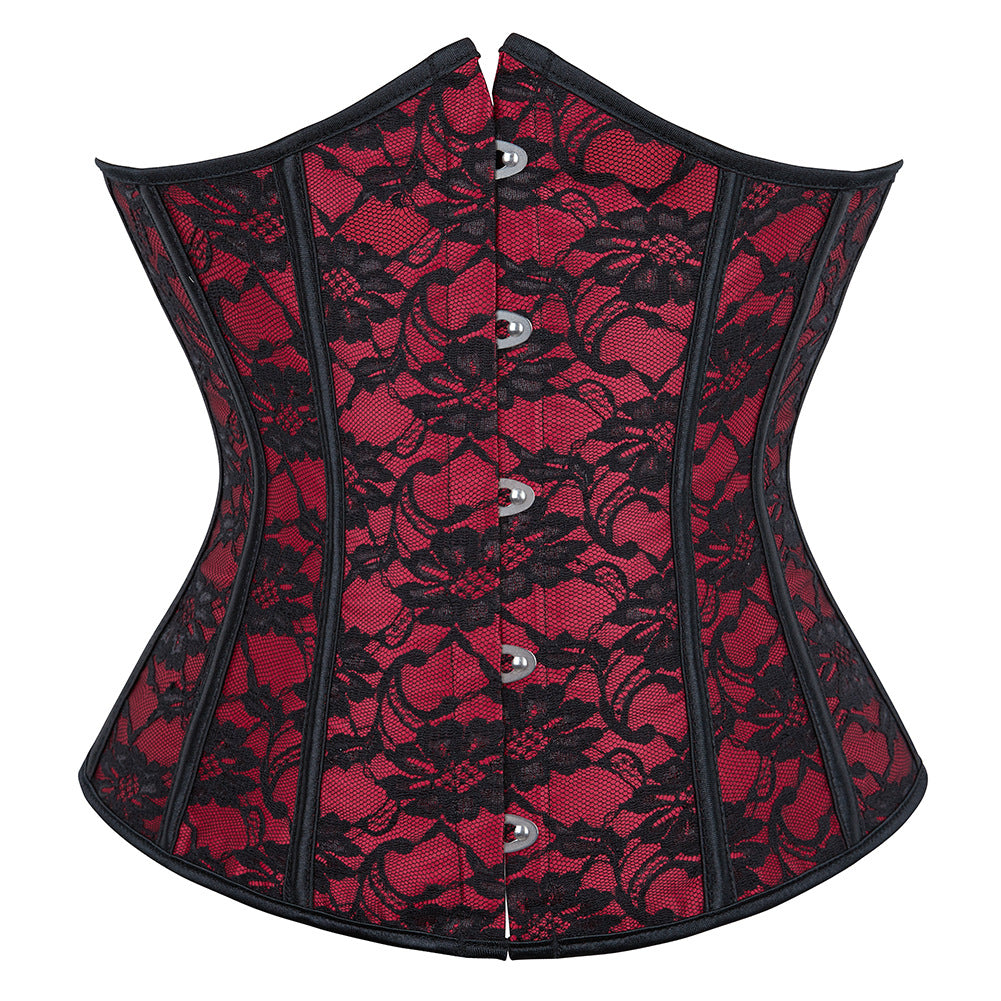 New Deep Red Short Waist Shaper Corset for Women