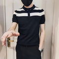 Summer Short Sleeve Polo Shirt for Men, Breathable Knit