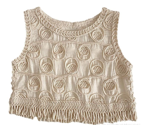Vintage Ethnic Crochet Embroidered Summer Vest Top