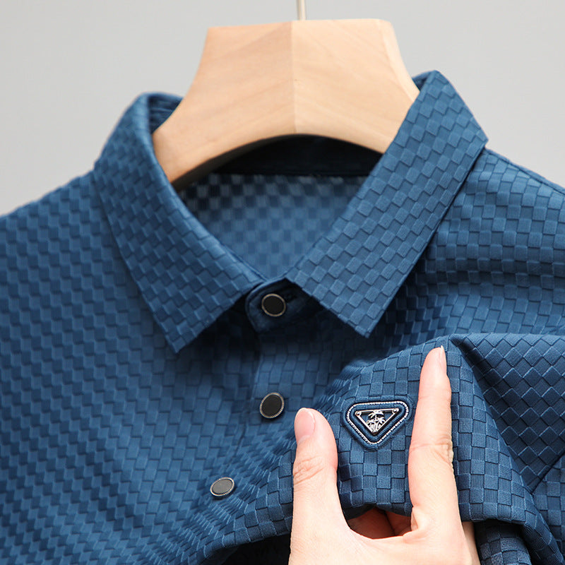 Men's Summer Stretch Polo Shirt - Lightweight Short Sleeve