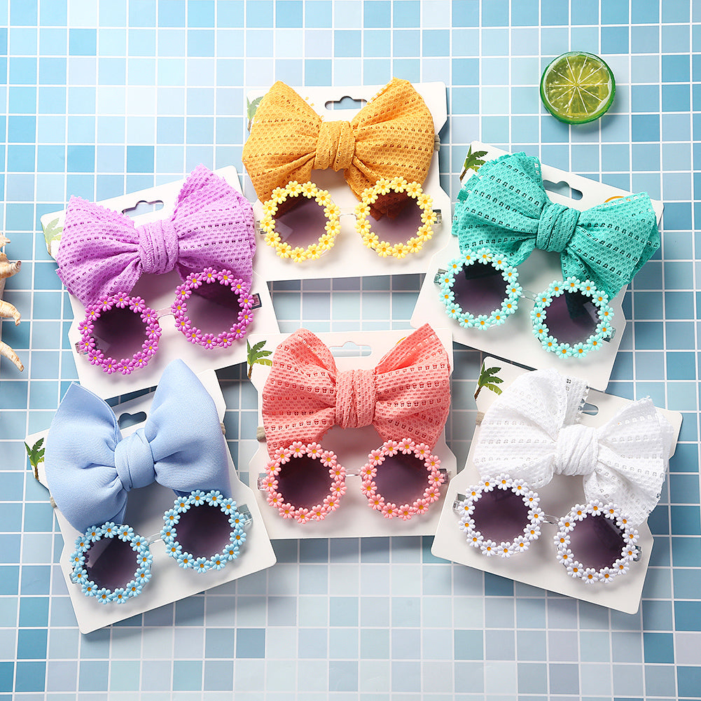 Children's Sunflower Sunvisor and Hollow Hair Band Set