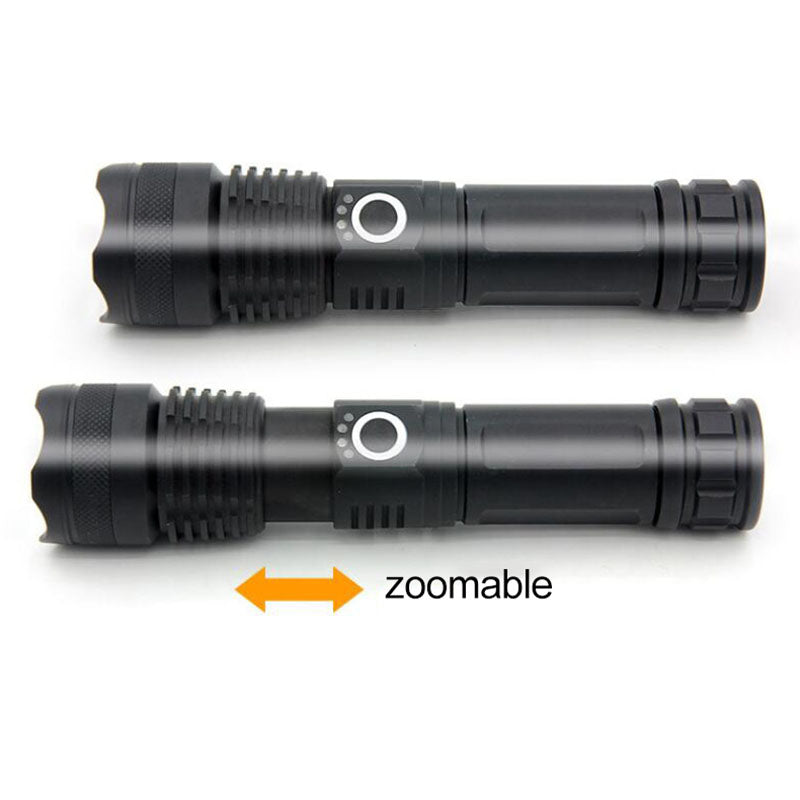 XHP50 Aluminum Alloy Flashlight with USB Rechargeable Zoom