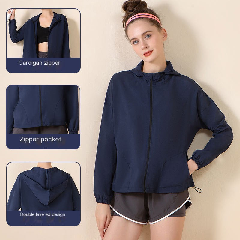 Women's Spring Summer UV Protection Loose Hoodie Jacket