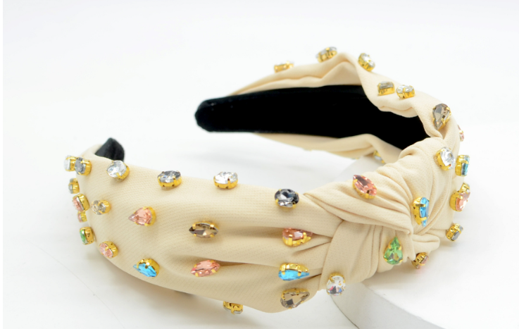 F2210 High-Quality Rhinestone Fabric Headband for Women