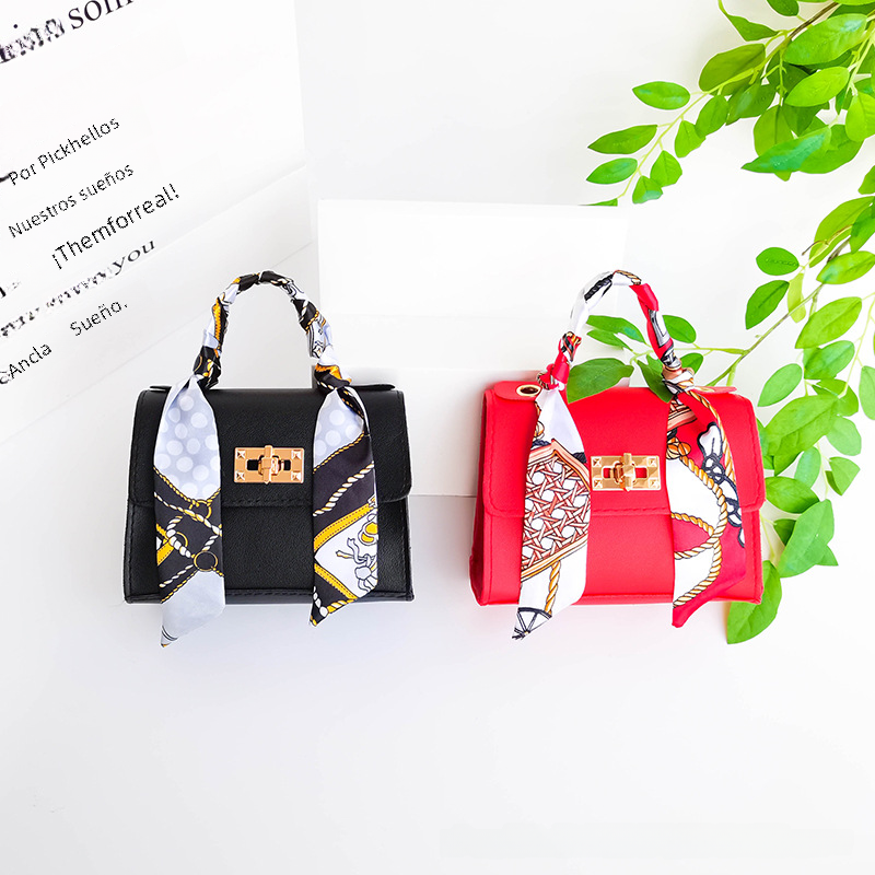Silk Scarf Handheld Small Square Bag for Women