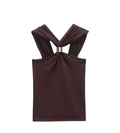 Women's Sexy Backless Halter Top with Design Elements