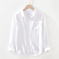 1998 Autumn Men's Loose Linen Pocket Shirt