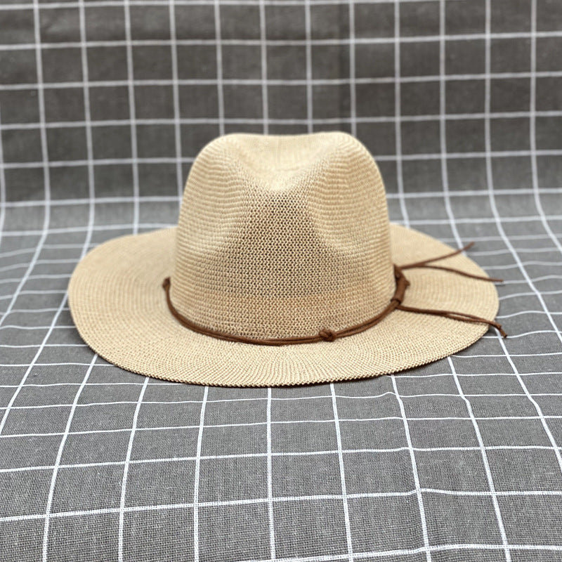 Summer Wide Brim Straw Hat for Beach and Sun Protection