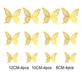 12pcs 3D Hollow Butterfly Wall Stickers for Decor