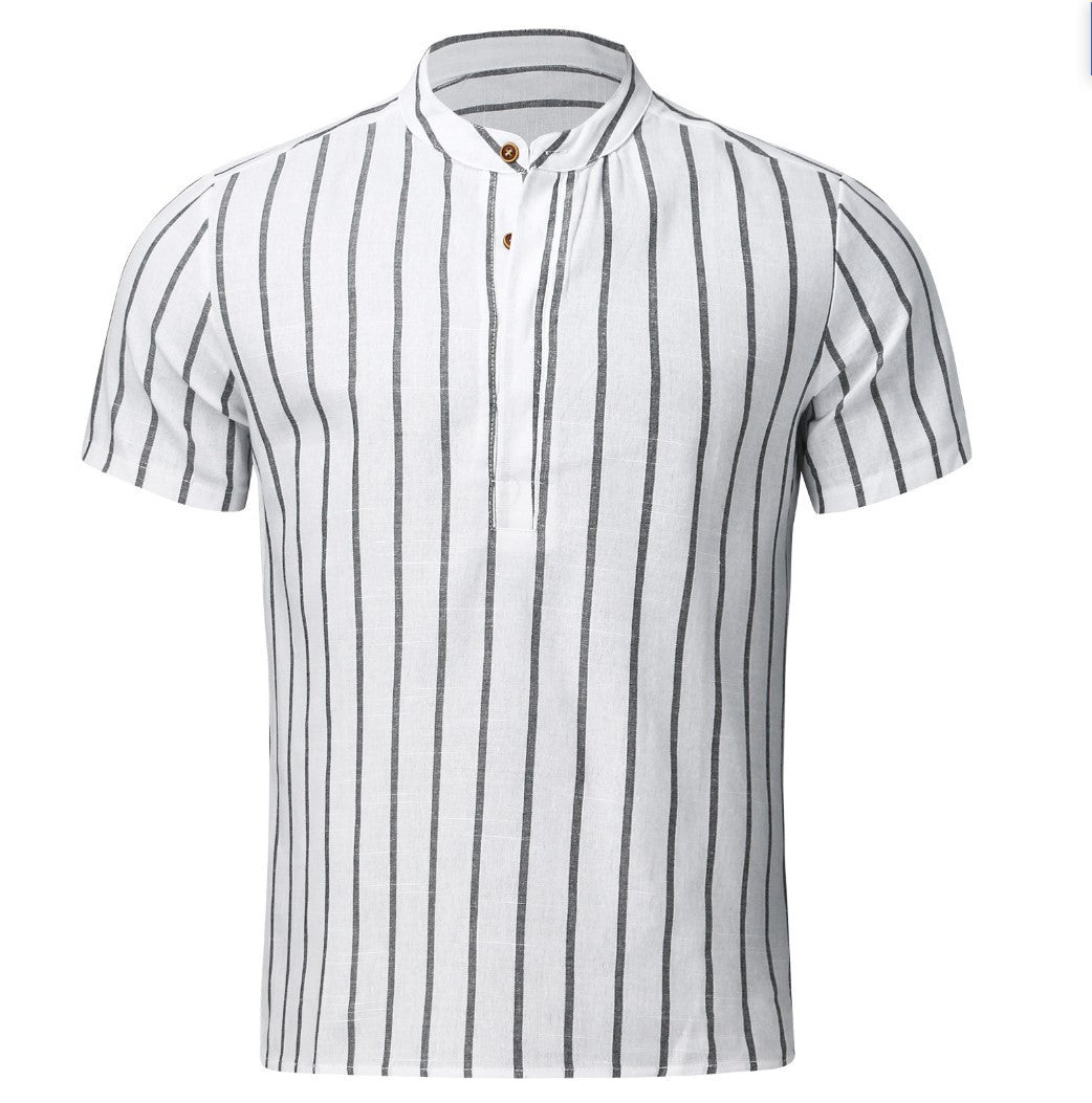 2023 Men's Casual Striped Short Sleeve Shirt