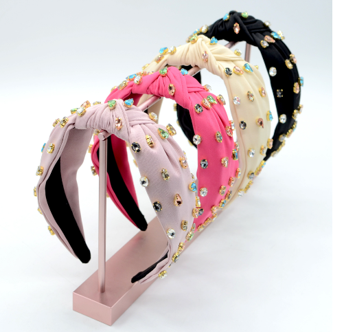 F2210 High-Quality Rhinestone Fabric Headband for Women