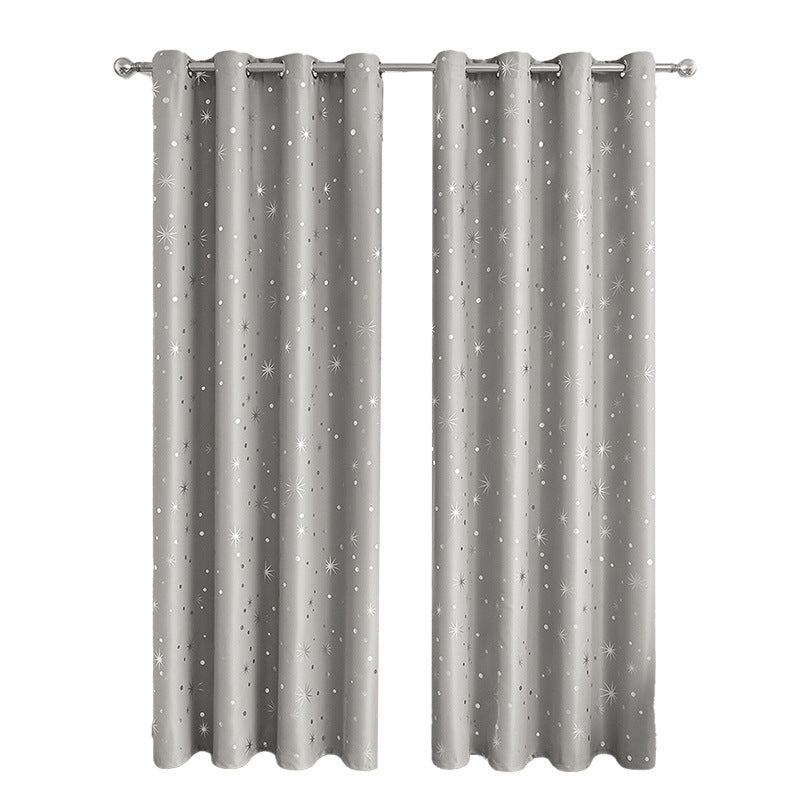 Modern Minimalist Single-Sided Silver Star Curtains