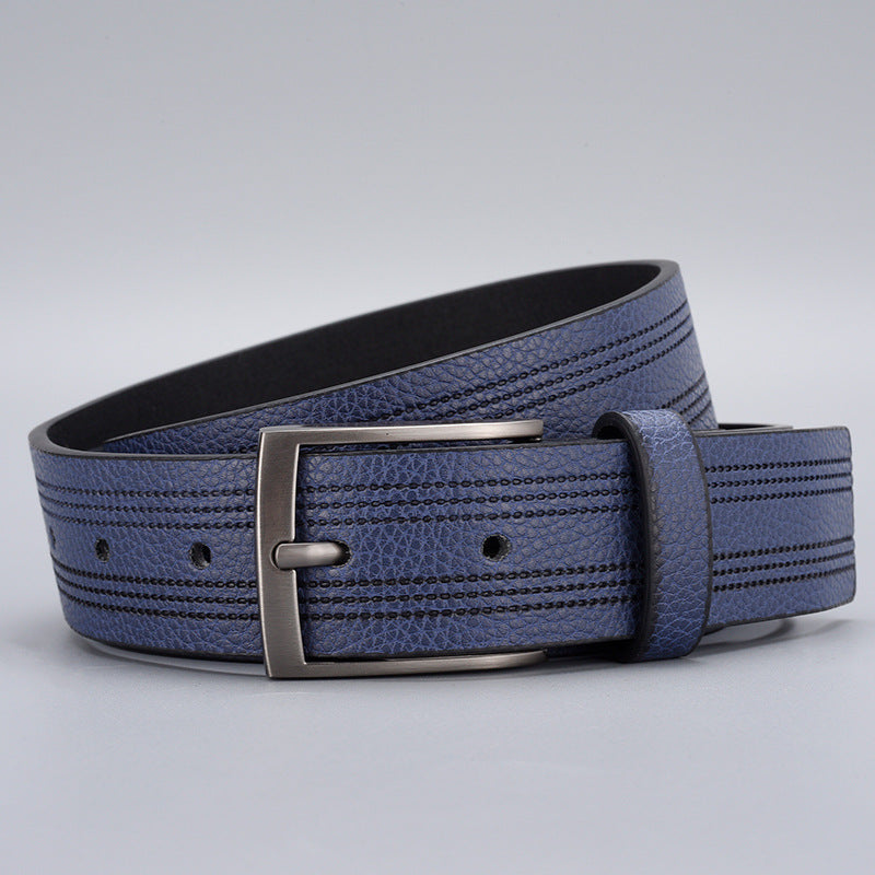 Men's Zinc Alloy Buckle Leather Belt - Versatile Casual Wear