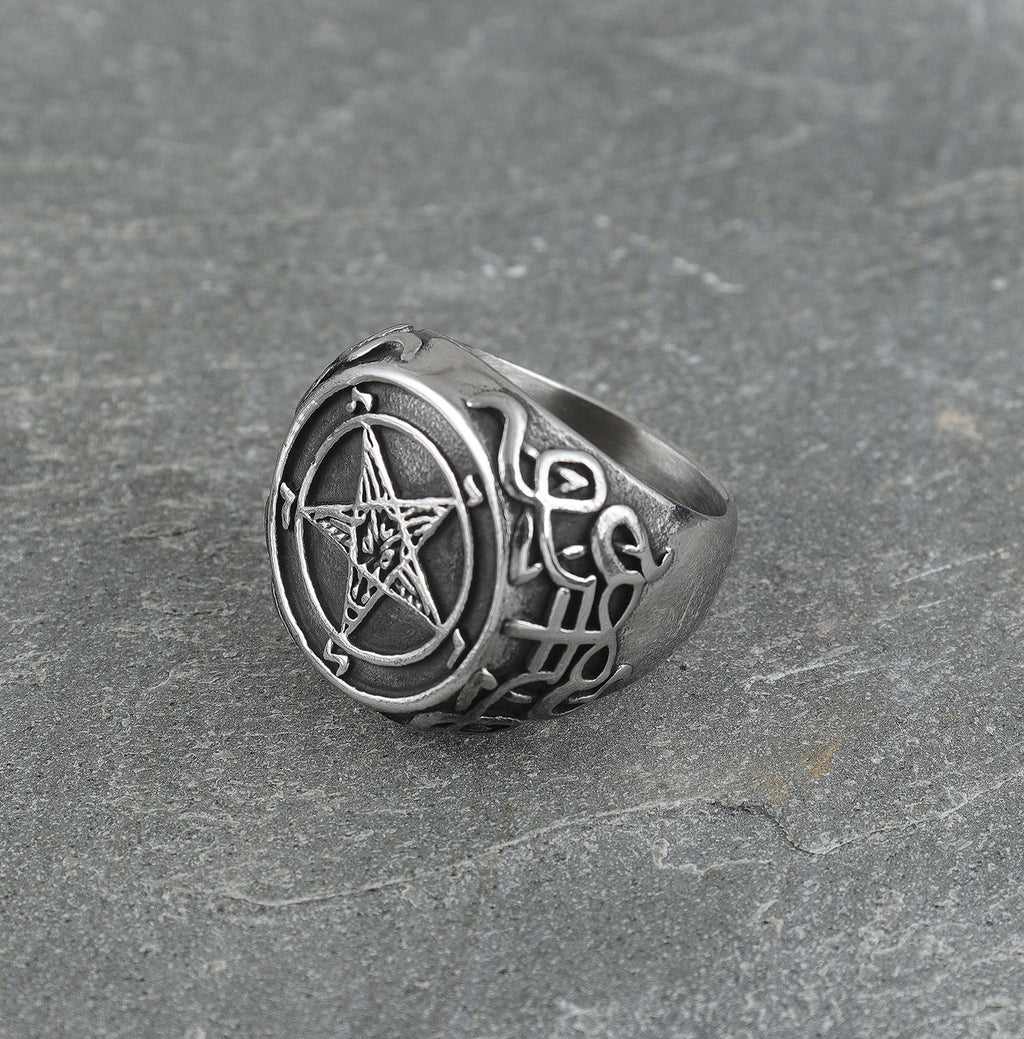 Fashionable Men's Satanic Devil Goat Head Ring