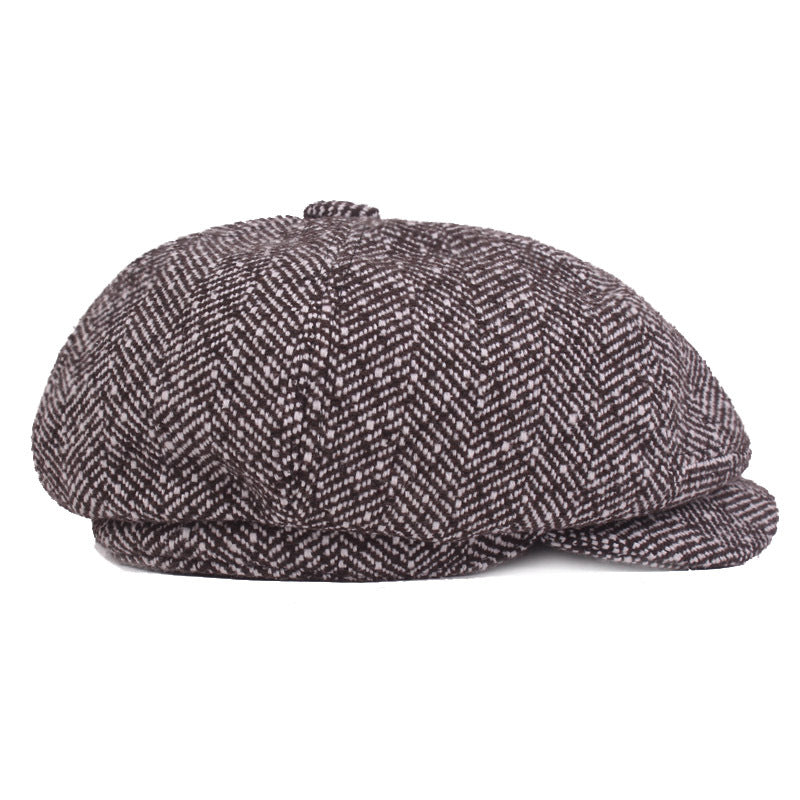 Men's Beret Hat for Middle-aged and Elderly (Fall/Winter)