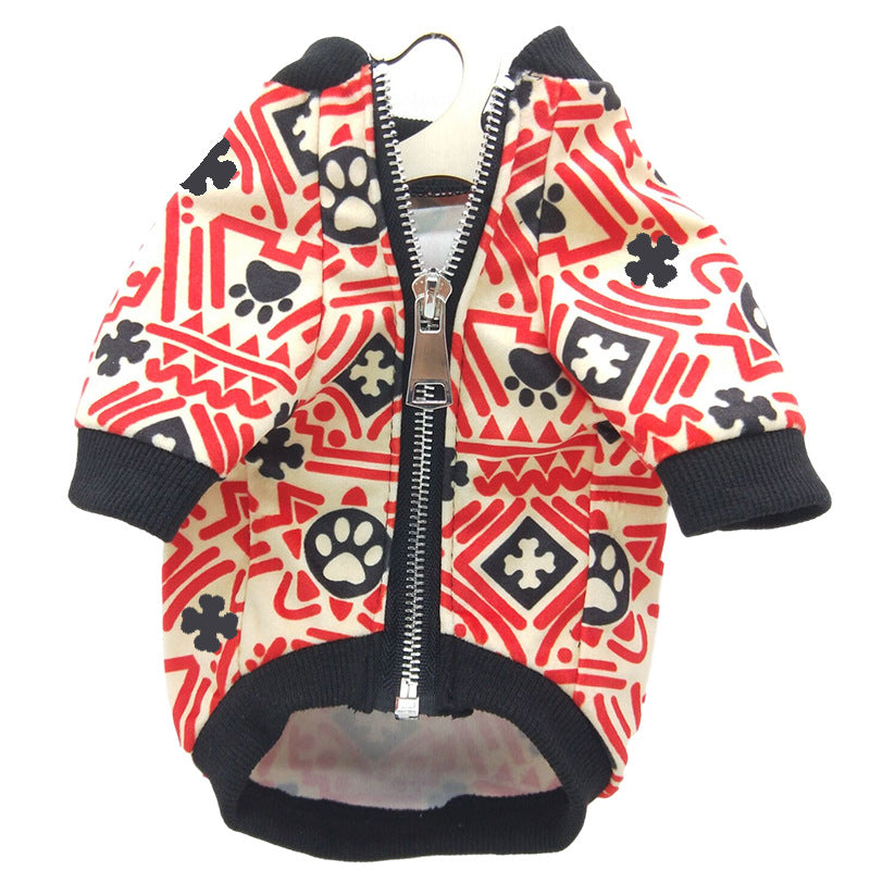 Teddy Clothes with New Year Christmas Print for Puppies