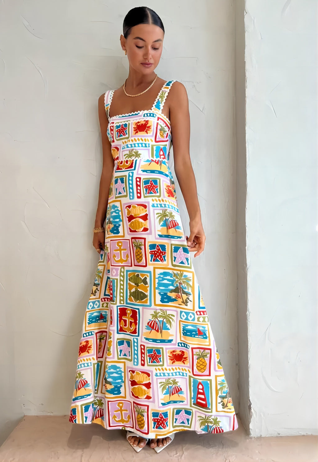 Fashionable Graffiti Lace Strapless Dress for Women