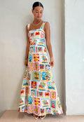 Fashionable Graffiti Lace Strapless Dress for Women