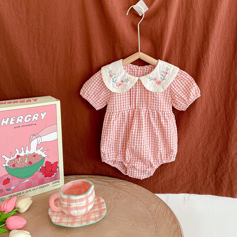 Summer Newborn Baby Girl Embroidered Dress Romper