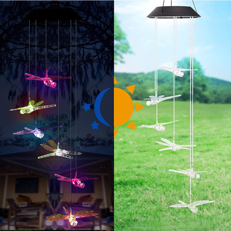Outdoor Solar LED Wind Chime Light - Hummingbird Design