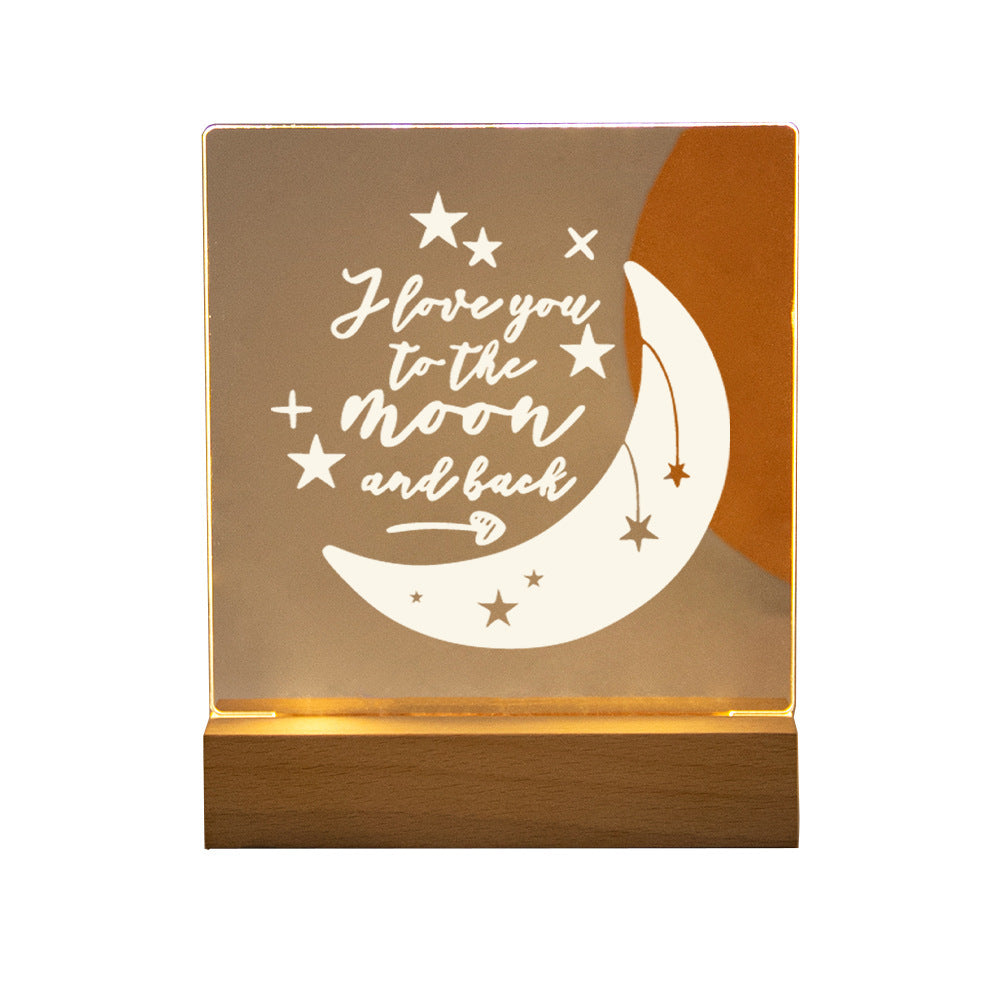 Acrylic Plug-in 3D Night Light - Creative Moon Gift