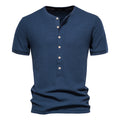 Men's Casual Short Sleeve Knit T-Shirt in Solid Color