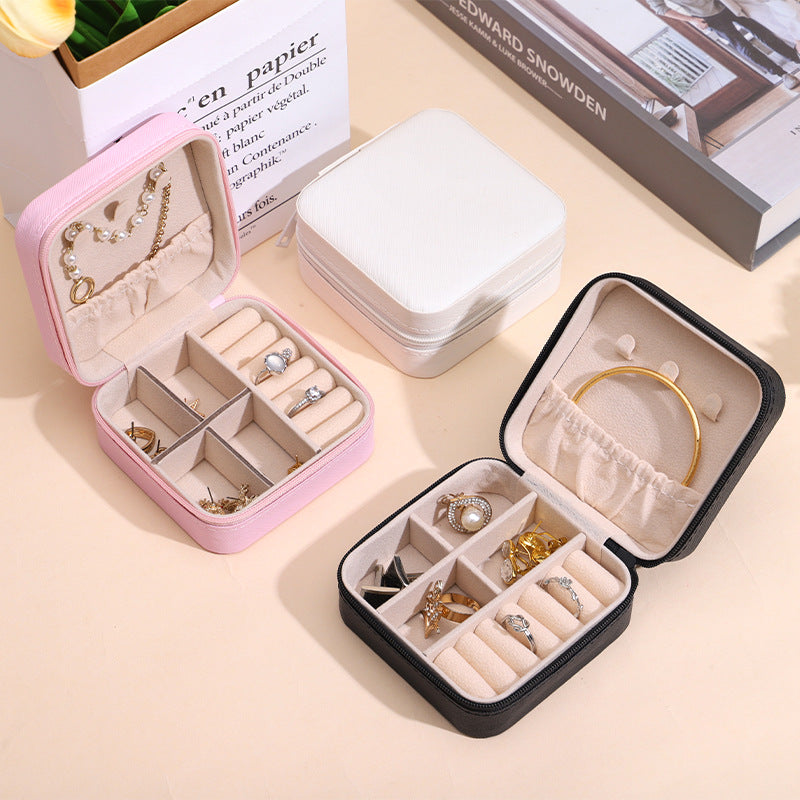 Portable Jewelry Organizer Box for Rings and Necklaces