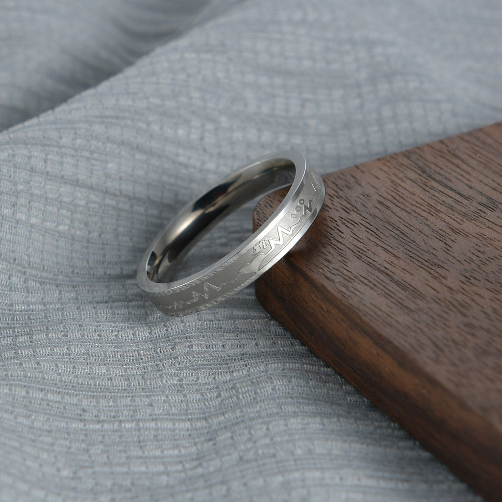 Titanium Steel ECG Ring for Men and Women Fashion