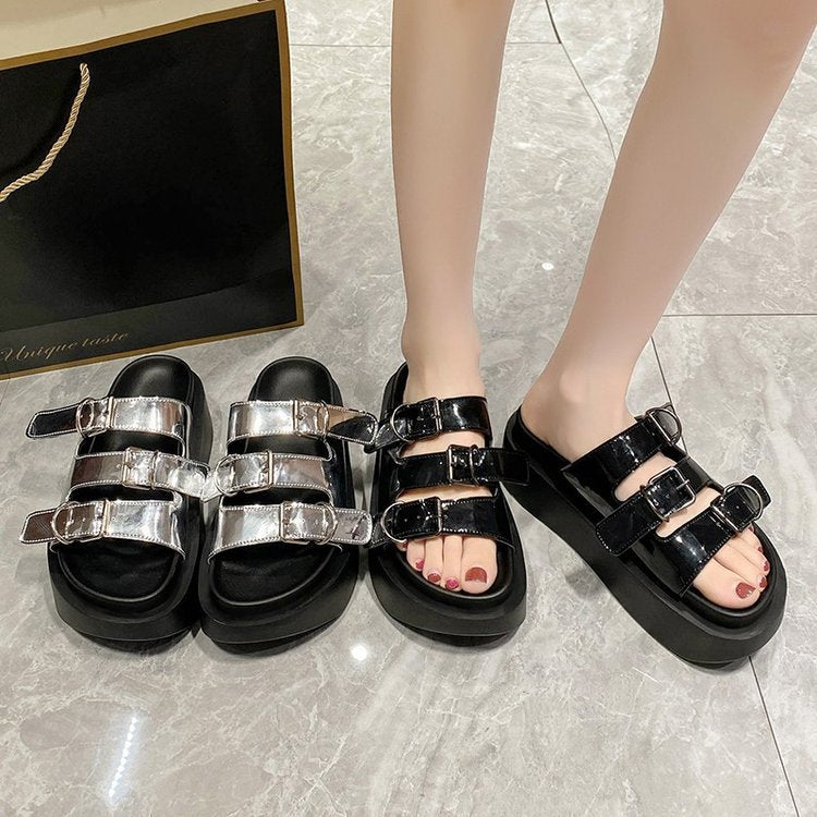 2023 Women's Thick-Soled Buckle Slide Sandals
