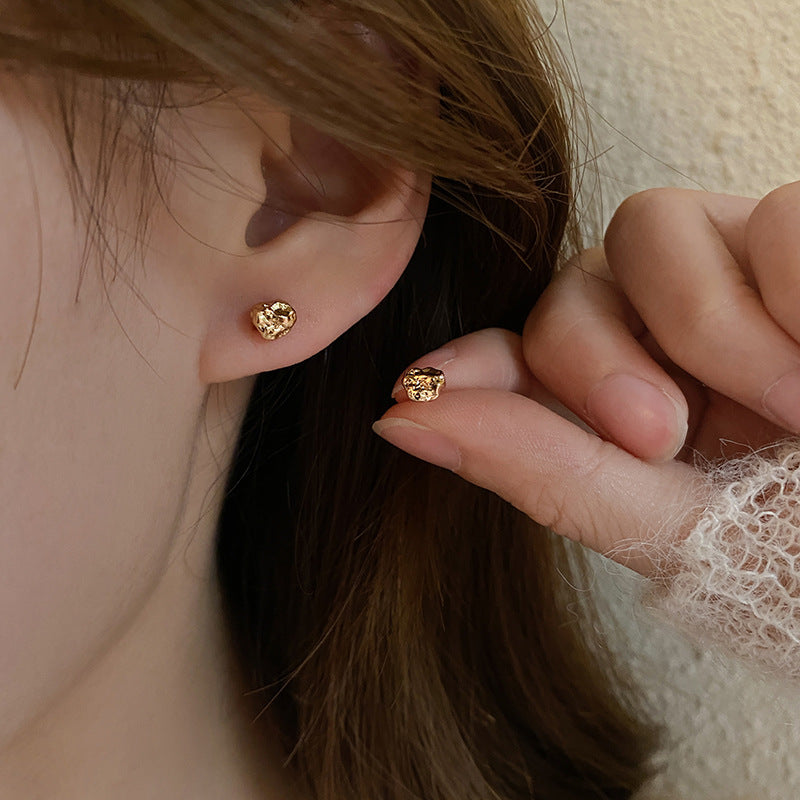 Irregular Foil Texture Ear Pins - Creative Women's Earrings