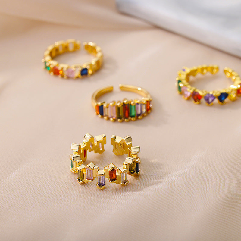 Trendy Geometric Zirconia Stackable Ring Jewelry