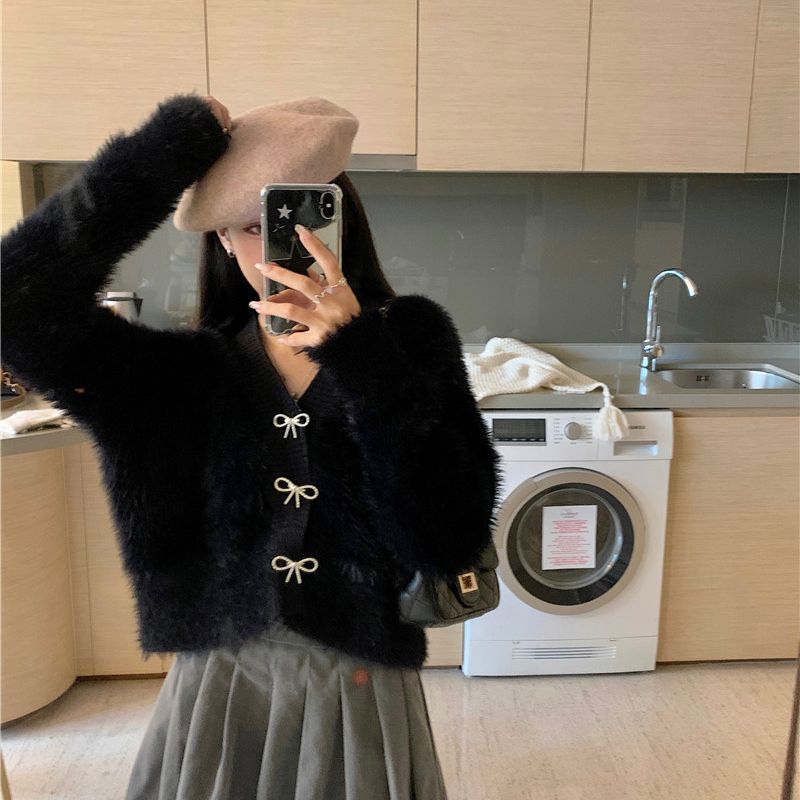2023 Autumn Color Block V-Neck Knit Cardigan