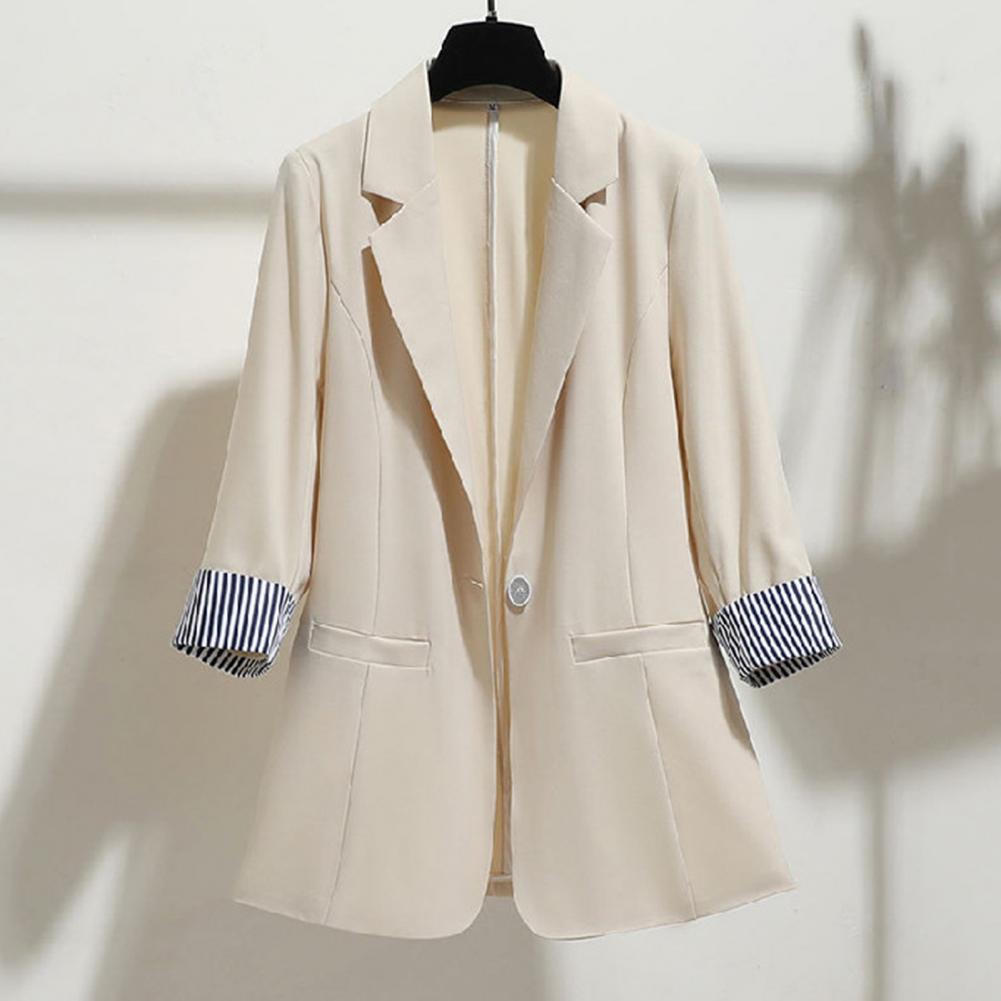 Trendy Korean Style Loose Outerwear Striped Coat