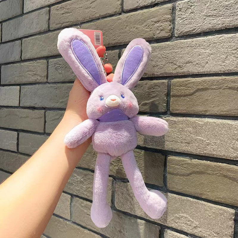 "Trendy Plush Rabbit Keychain Toy with Long Ears"