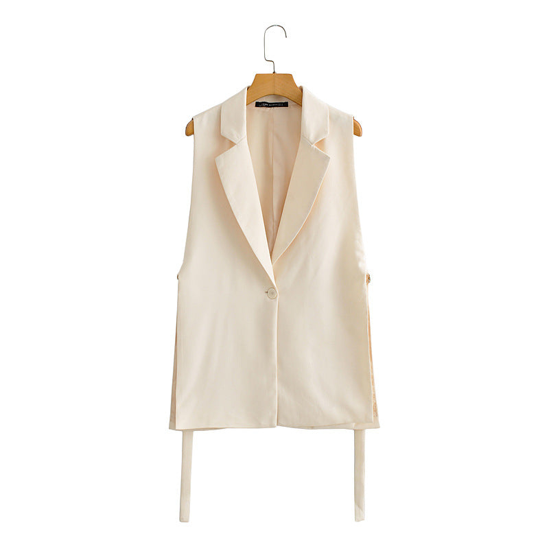 2022 Autumn New Solid Color Vest with Split Design
