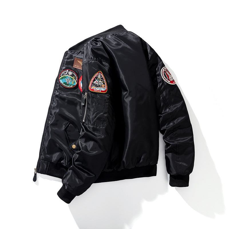 Men's Winter Pilot Jacket with Embroidered Badge