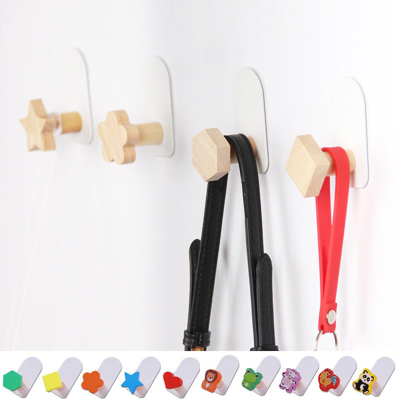 Nordic Wood Wall Hooks for Coats, Bags, and Keys